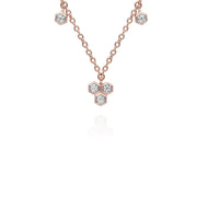 Diamond Geometric Trilogy Necklet in 9ct Rose Gold