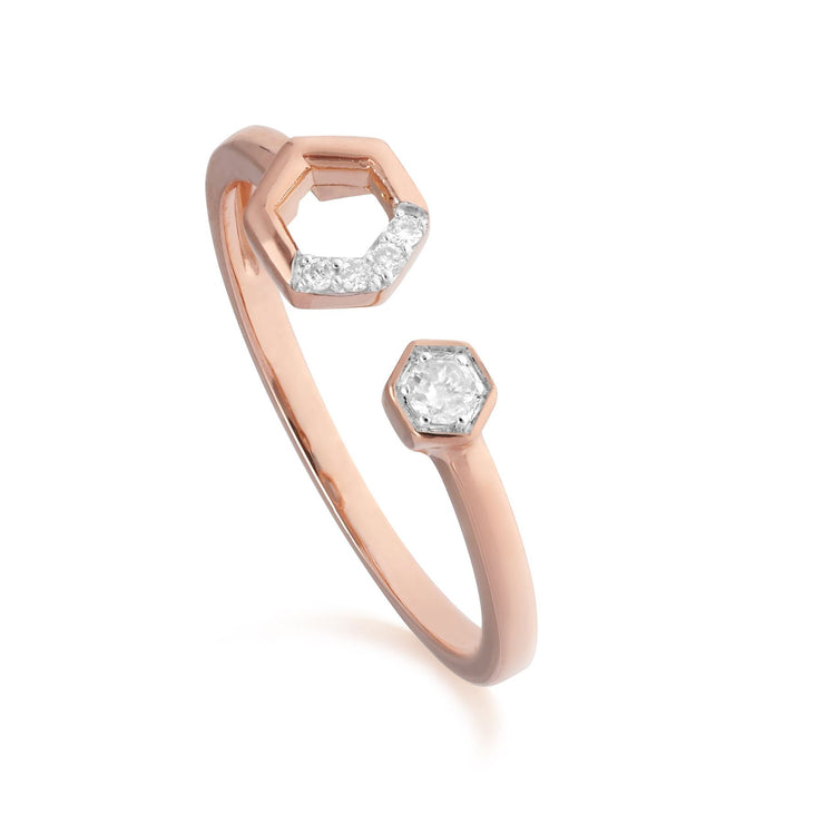 Diamond Pavé Open Ring in 9ct Rose Gold