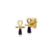 ECFEW™ 'The Ruler' Lapis Lazuli Ankh Stud Earrings