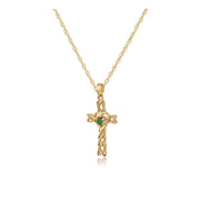 Classic Emerald Cross Pendant Image 2