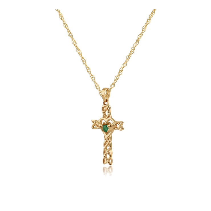 Classic Emerald Cross Pendant Image 2