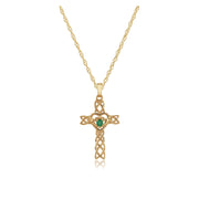 Classic Emerald Cross Pendant Image 1