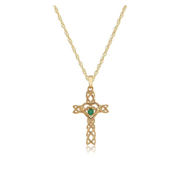 Classic Emerald Cross Pendant Image 1
