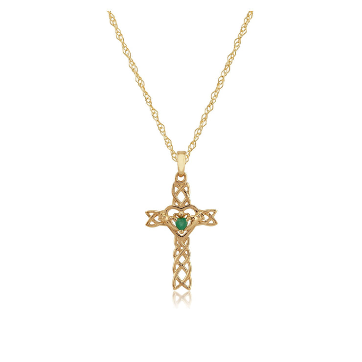 Classic Emerald Cross Pendant Image 1