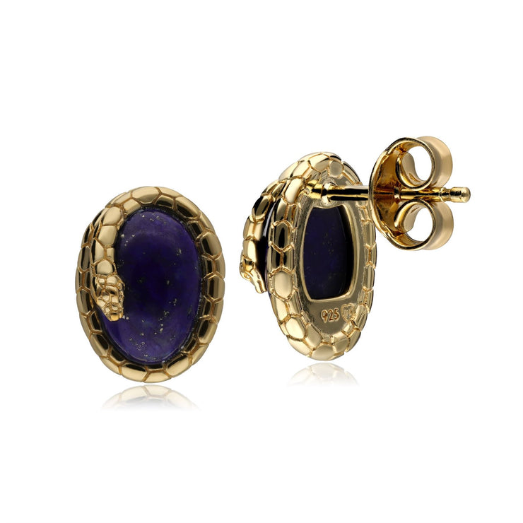 ECFEW™ 'The Ruler' Lapis Lazuli Winding Snake Stud Earrings
