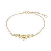 O Leaf Peridot Bracelet in 9ct Yellow Gold