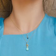 ECFEW™ 'The Ruler' Turquoise Winding Snake Pendant