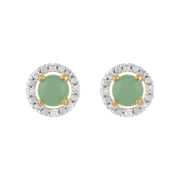 Classic Jade Stud Earrings & Diamond Round Earrings Jacket Set Image 1