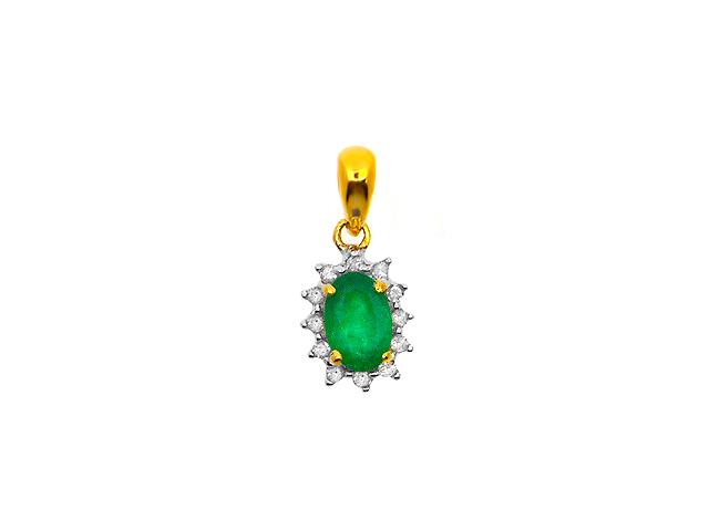 Classic Emerald & Diamond Halo Cluster Stud Earrings & Pendant Image 3