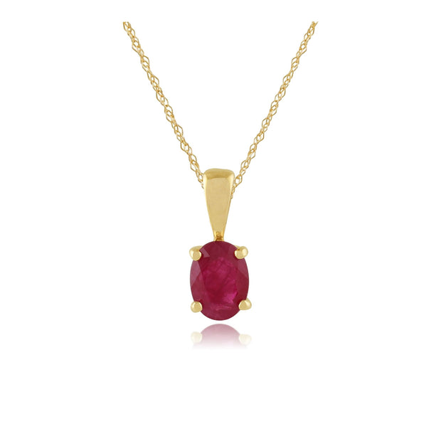 Classic Ruby Pendant on Chain Image 1