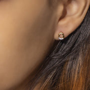 Diamond Asymmetrical Stud Earrings in 9ct Yellow Gold
