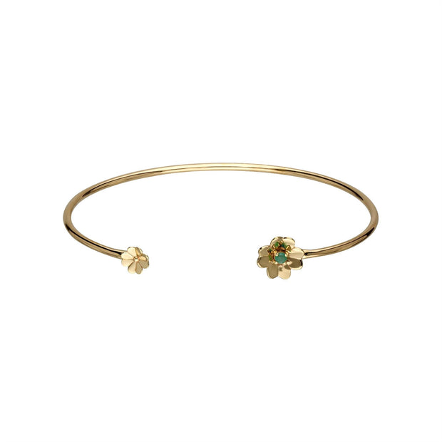 Gardenia Emerald Clover Bangle