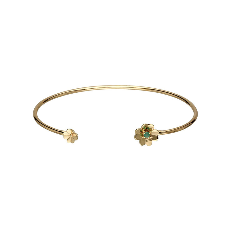 Gardenia Emerald Clover Bangle