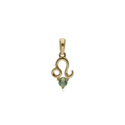 Peridot Leo Zodiac Charm Necklace in 9ct Yellow Gold