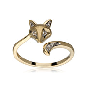 Gardenia White Sapphire Fox Ring