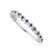 9ct White Gold 0.090ct Sapphire Band Ring