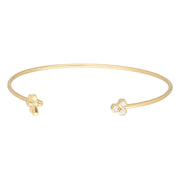 Honeycomb Inspired Diamond Trilogy Bee Bangle in 9ct Yellow Gold