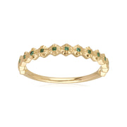 9ct Yellow Gold 0.045ct Emerald Band Ring
