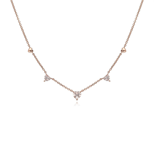 Morganite Heart Necklace in 9ct Rose Gold