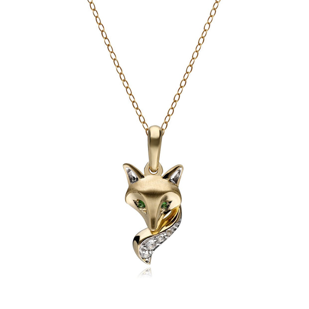Gardenia Tsavorite Fox Pendant