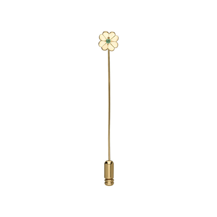 Gardenia Emerald Clover Lapel Pin