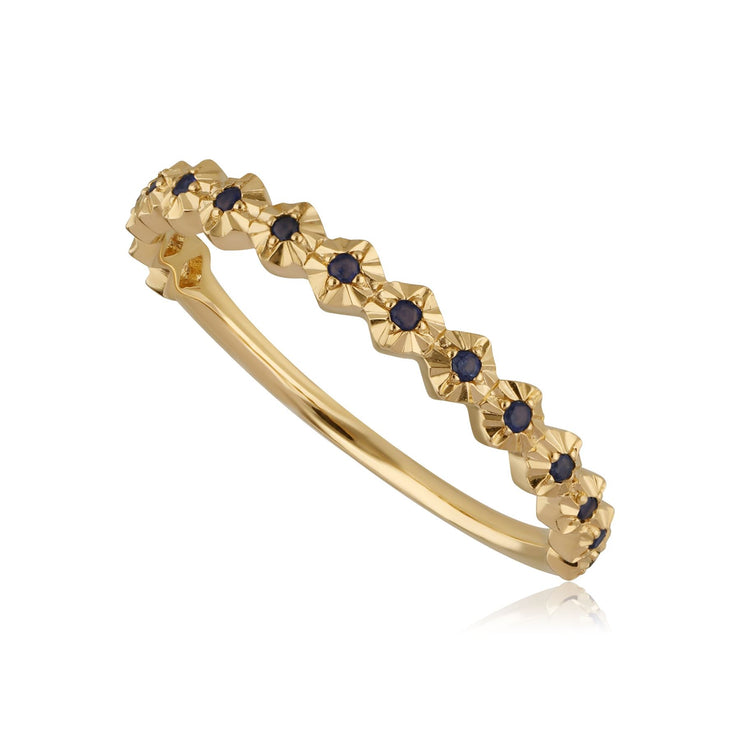 9ct Yellow Gold 0.090ct Sapphire Band Ring