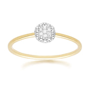 Diamond Pave Round Ring in 9ct Yellow Gold