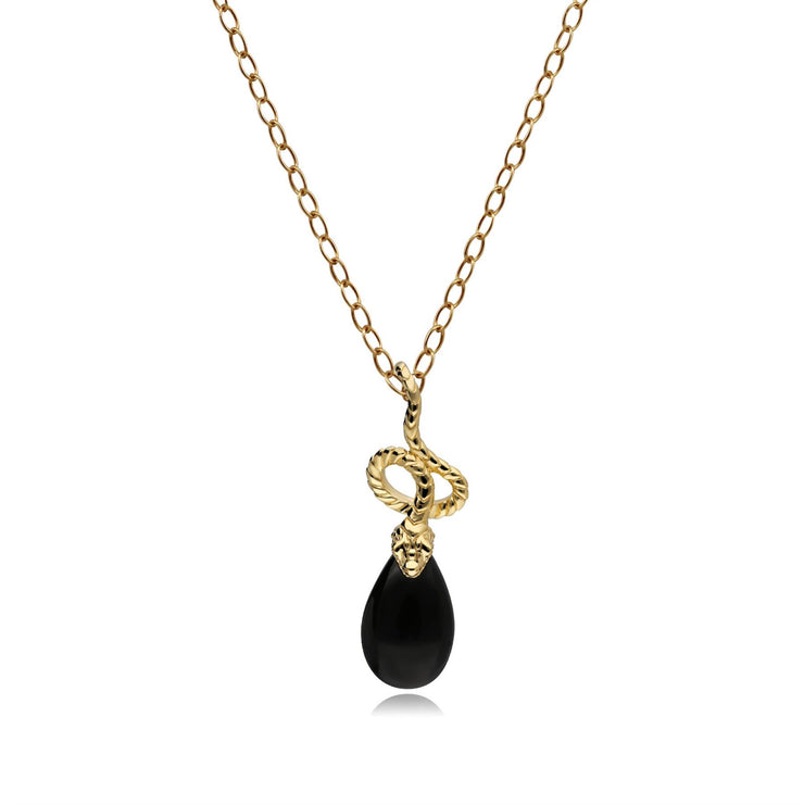 ECFEW™ 'The Ruler' Onyx Winding Snake Pendant