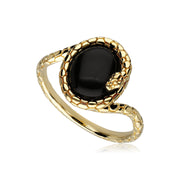 ECFEW™ 'The Ruler' Onyx Winding Snake Ring