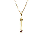 Initial Ruby Letter Necklace In 9ct Yellow Gold