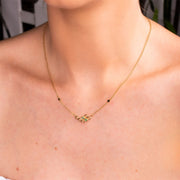Honeycomb Inspired Emerald Link Necklace in 9ct Yellow Gold
