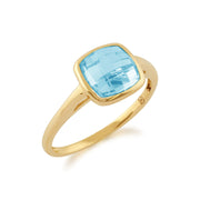 Gemondo 9ct Yellow Gold 2.50ct Square Blue Topaz Ring