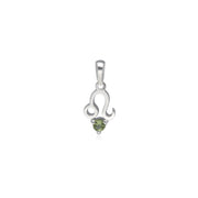 Peridot Leo Zodiac Charm Necklace in 9ct White Gold