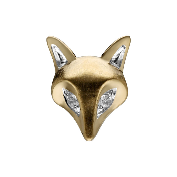 Gardenia White Sapphire Fox Pin