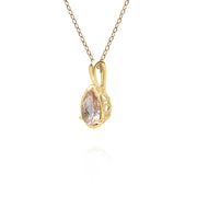 Classic Pear Morganite Pendant in 9ct Yellow Gold