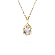 Classic Pear Morganite Pendant in 9ct Yellow Gold