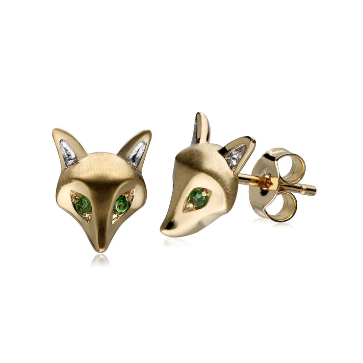 Gardenia Tsavorite Fox Earrings