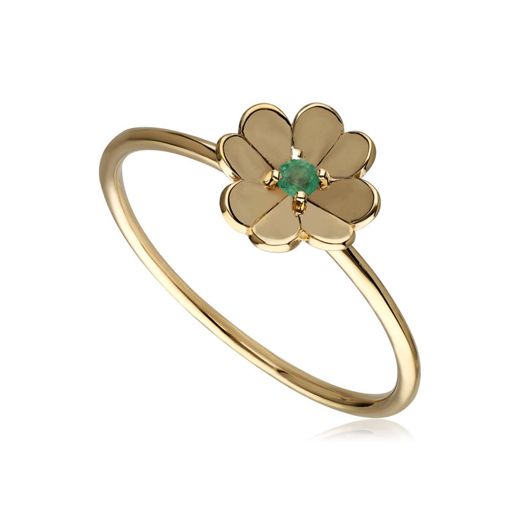 Gardenia Emerald Clover Ring