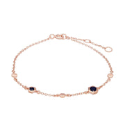 Honeycomb Inspired Sapphire Link Bracelet in 9ct Rose Gold