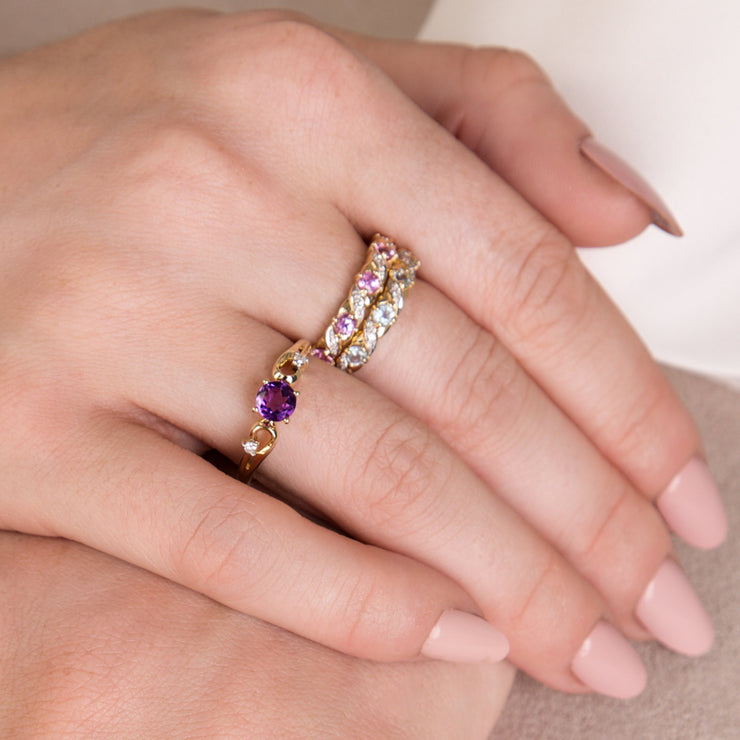 Pink Sapphire and Diamond Eternity Ring Image 3