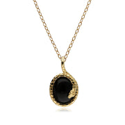 ECFEW™ 'The Ruler' Oval Onyx Winding Snake Pendant