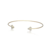 Diamond Trilogy Geometric Bangle in 9ct Yellow Gold