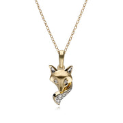 Gardenia White Sapphire Fox Pendant