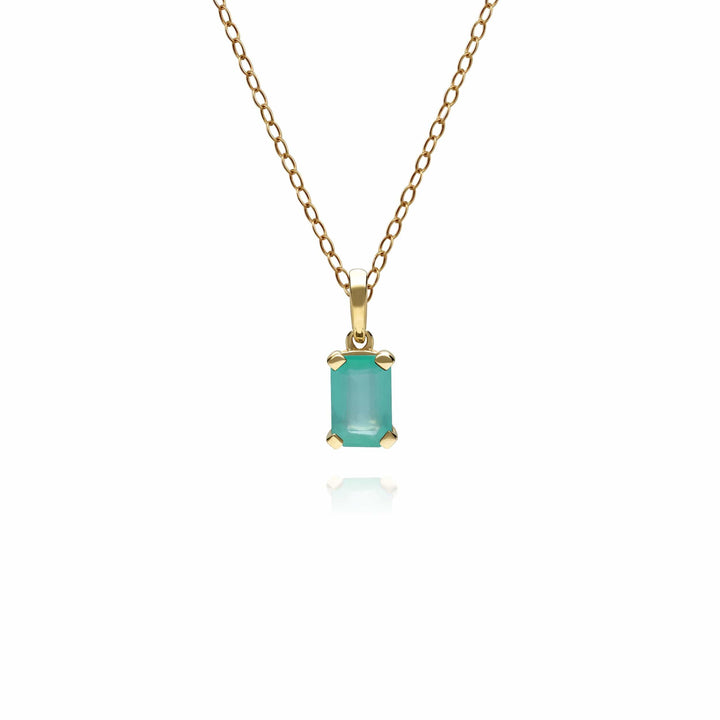 135P1571019 Classic Baguette Emerald Pendant in 9ct Yellow Gold 1