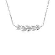O Leaf Diamond Necklace & Ring Set in 9ct White Gold