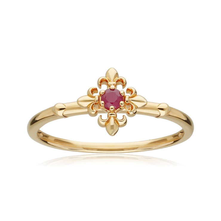 ECFEW™ Ruby Fleur De Lis Ring