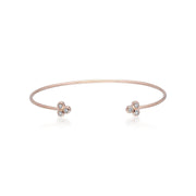 Diamond Trilogy Geometric Open Bangle in 9ct Rose Gold