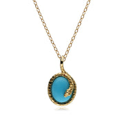 ECFEW™ 'The Ruler' Oval Turquoise Winding Snake Pendant