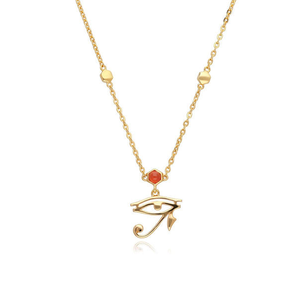 ECFEW™ 'The Ruler' Carnelian Eye of Ra Necklace