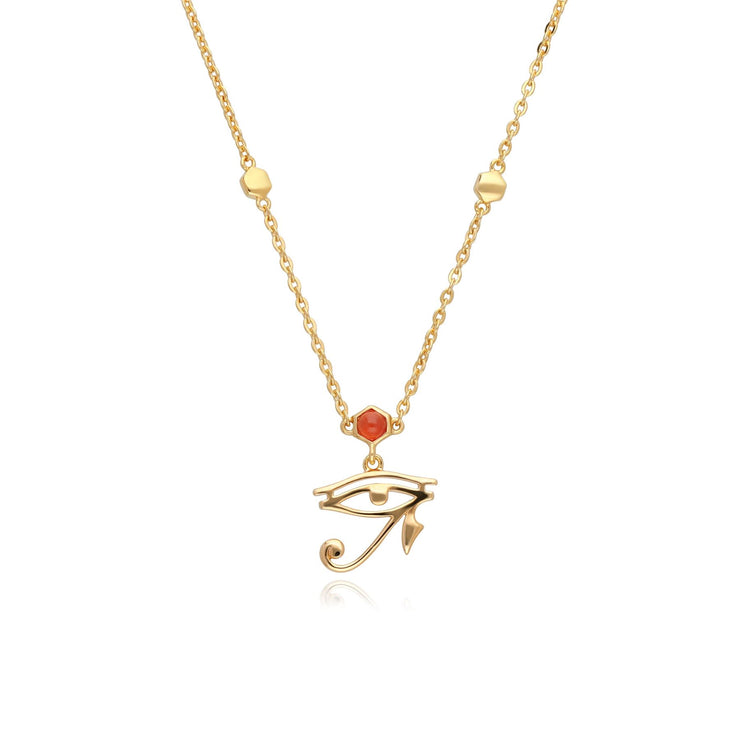 ECFEW™ 'The Ruler' Carnelian Eye of Ra Necklace